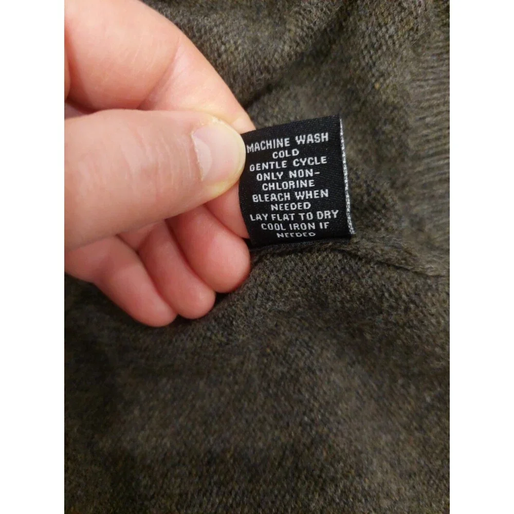 Magaschoni Sweater Mens XXL 100% Lambswool Brown Crewneck Pullover EUC